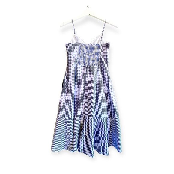 Chelsea28 Stripe Ruched Cotton Dress, size 2, Blue, White Stripe, New with tag - Picture 4 of 15